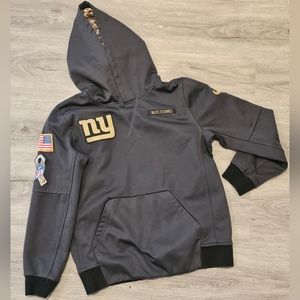 Kids New York Giants Salute to Service Hoodie Boys Girls Black Anthracite